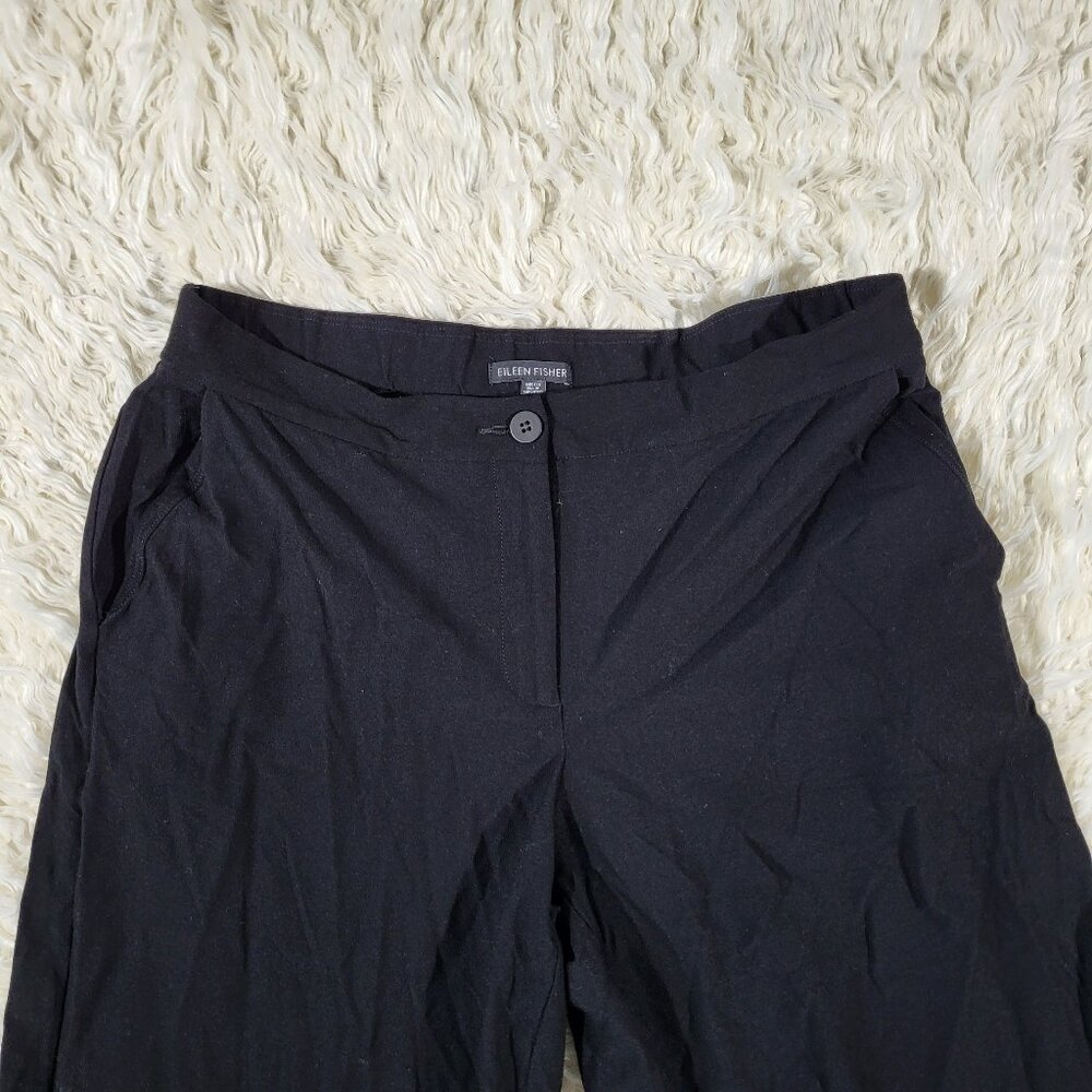 Eileen Fisher Wide Leg Black Pants - Size 10 - Picture 2 of 16